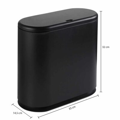 Klein ovaal zwart prullenbakje